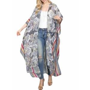 NEW RIAH FASHION paisley bliss kimono in grey